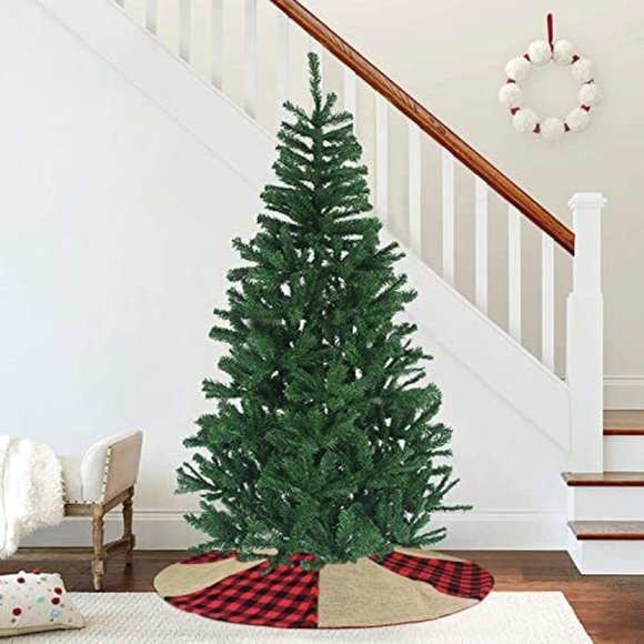 Meriwoods Christmas Tree Skirt 48 Inch Large Burlap Buffalo Plaid Tree Collar... - Picture 5 of 6
